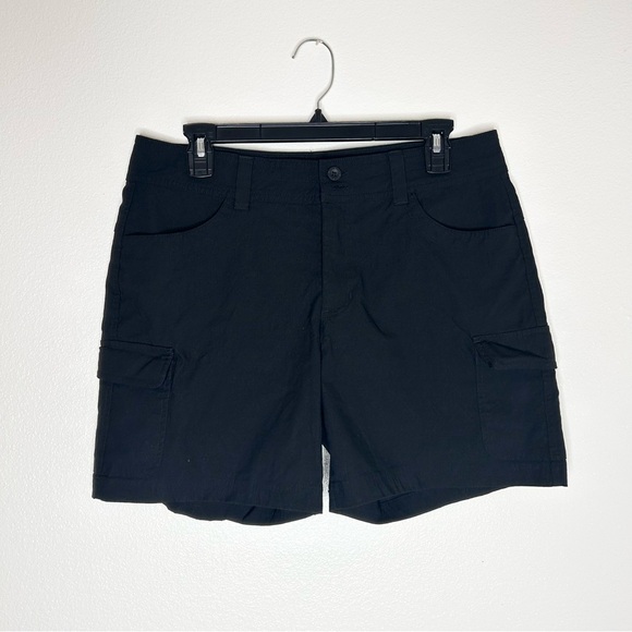 Eddie Bauer Womens Size 10 Black Stretch Hiking Outdoor Cargo Shorts EUC - Picture 1 of 8